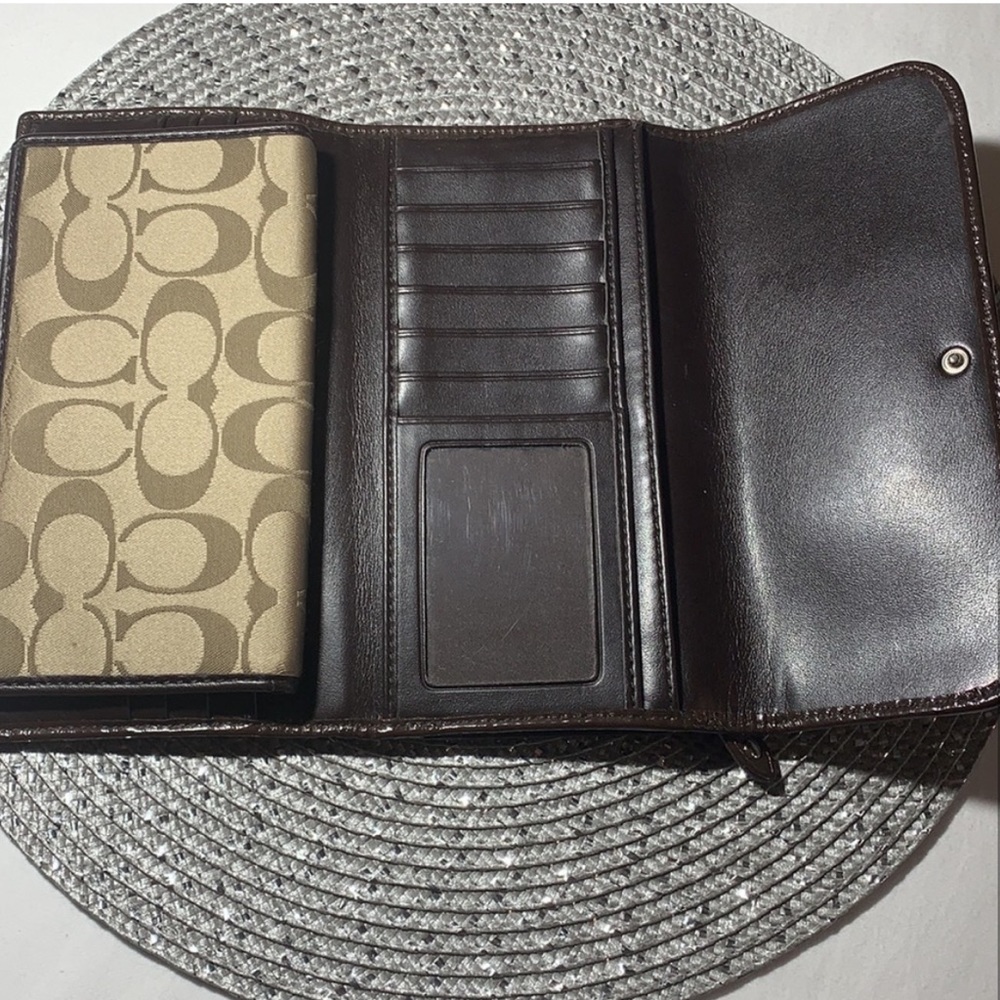 Coach Ashley Signature Large Checkbook Wallet Gem